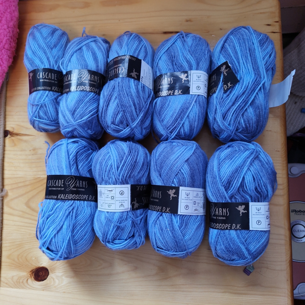Cascade Yarns Kaleidoscope D.K. Variegated Blue Yarn - Lot of 9